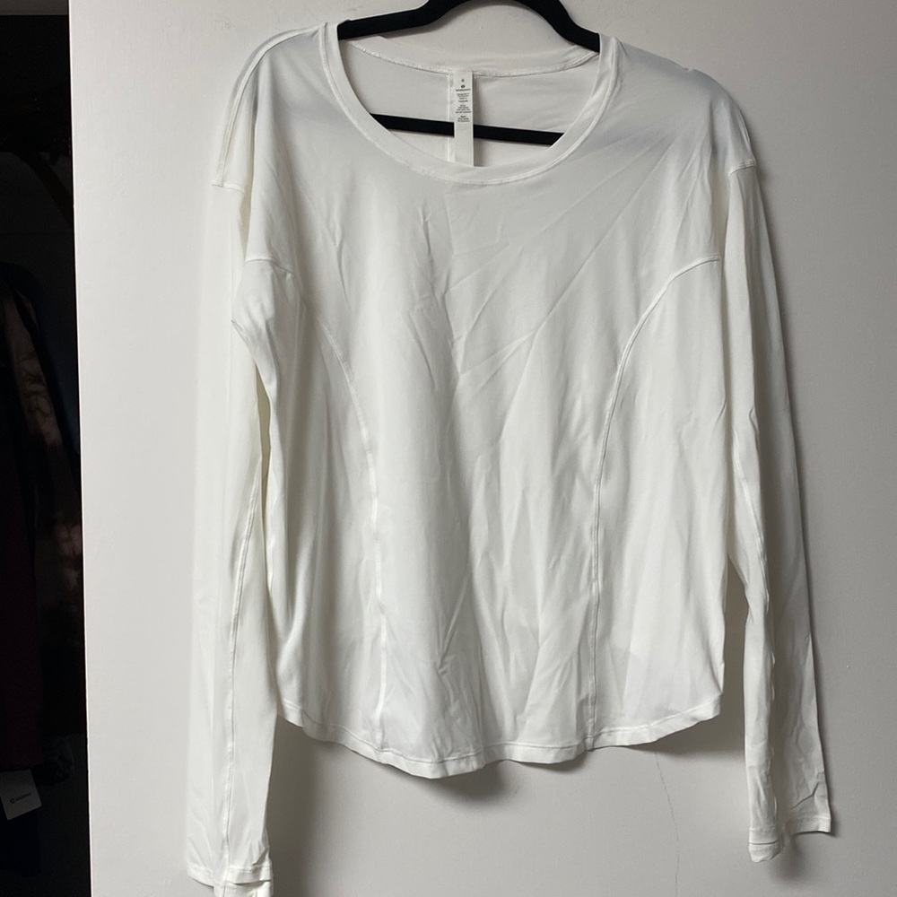 Women's White Long Sleeve Top